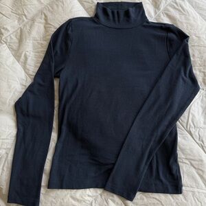 LOFT Navy Turtleneck Top